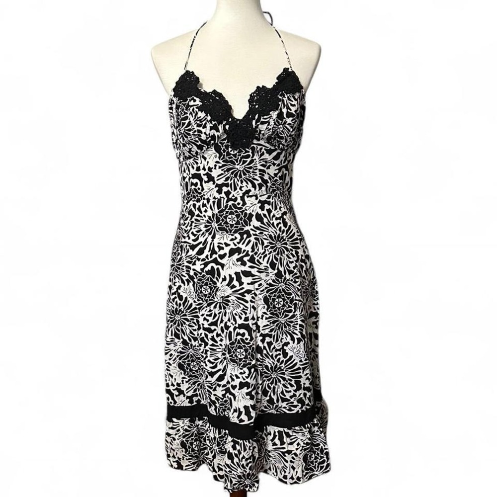 Sangria y2k black and white halter dress